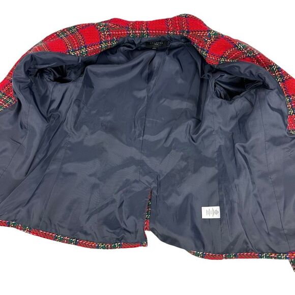 Talbots Holiday Plaid Blazer size 6P Red - Picture 9 of 11